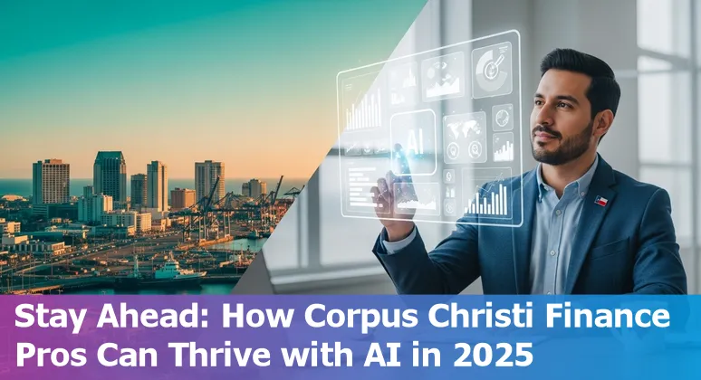 Finance professionals in Corpus Christi, Texas discussing AI adoption and upskilling in 2025