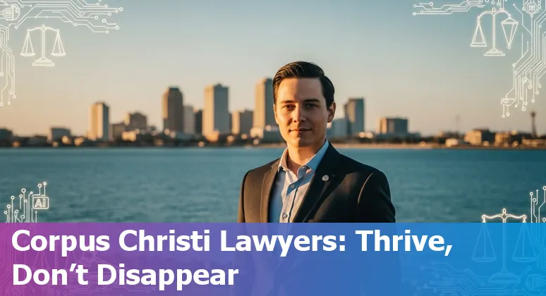 Corpus Christi, Texas lawyer using AI tools on a laptop — 2025 legal tech in Corpus Christi, US