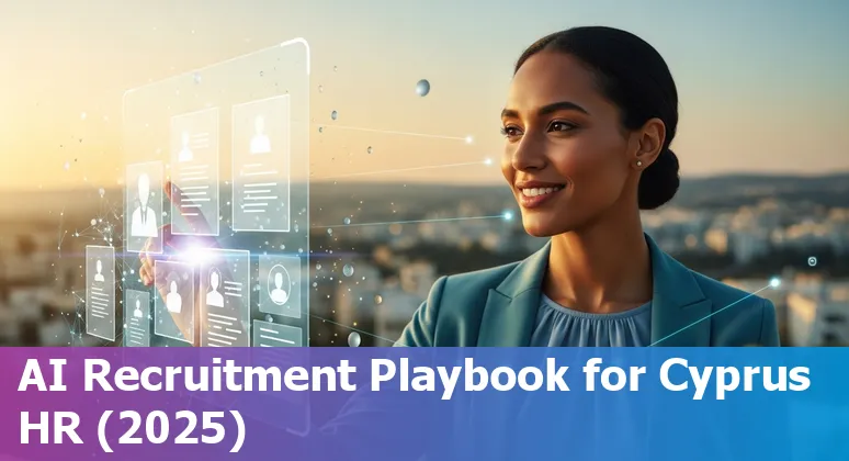 HR professional using AI dashboard on laptop in Cyprus, 2025