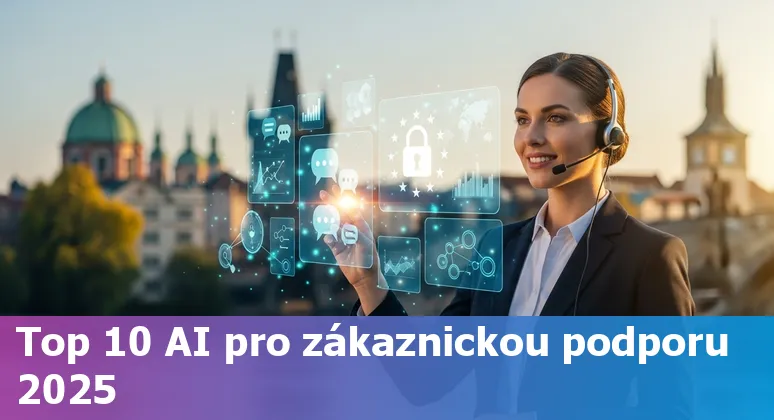 Customer service agents using AI tools with Czech flag and logos such as Zendesk, Intercom, Yuma AI