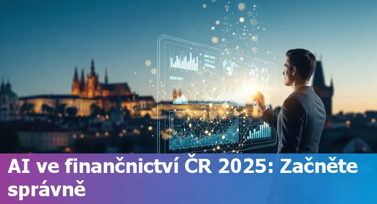 Graphic of AI and banking icons representing AI adoption in Czech Republic financial services