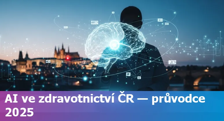 AI in healthcare infographic for the Czech Republic 2025 showing hospitals, data privacy, NAIS 2030, and startups