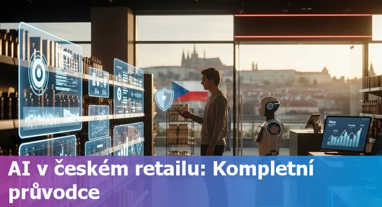 Retail AI guide 2025 showing Czech Republic retail store with AI icons and Czech Republic map