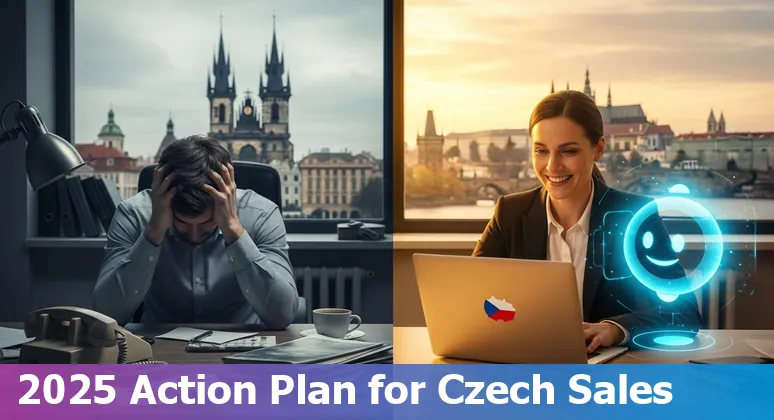 Sales team collaborating with AI dashboard in the Czech Republic, 2025