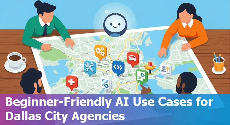 Dallas city skyline with icons for AI, chatbots, digital twins, edge sensors, and AR/VR for government use cases.