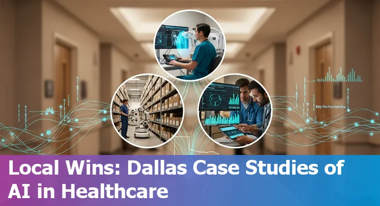 Healthcare professionals using AI tools at a Dallas, Texas hospital to improve efficiency and cut costs