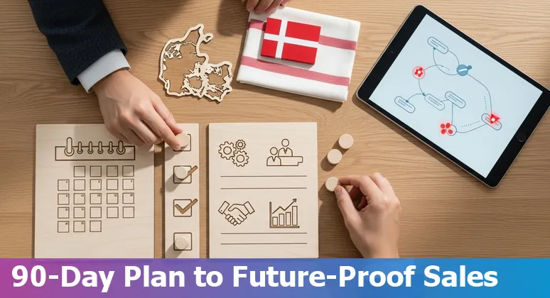 Sales team in Denmark using AI tools on laptops, illustrating how AI impacts sales jobs in Denmark in 2025