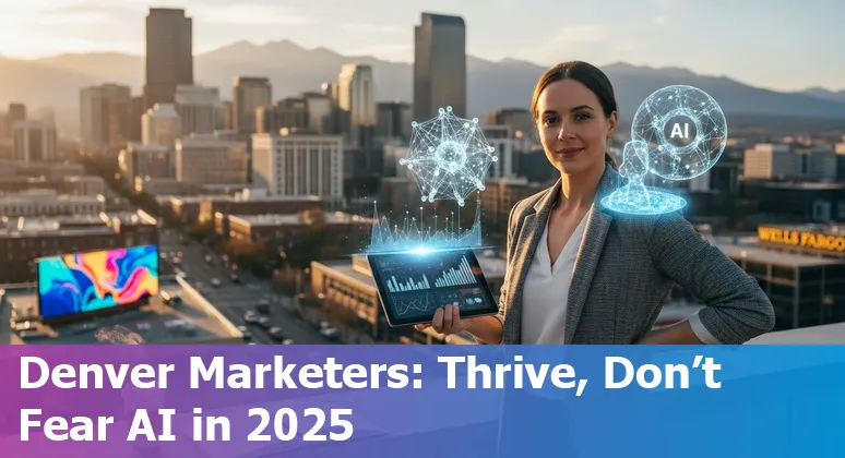 Denver, Colorado marketer using AI tools on a laptop—2025 guide to whether AI will replace marketing jobs in Denver