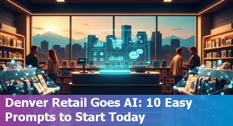 Denver retail store with AI icons overlay showing product recommendations, dynamic pricing, and chatbots