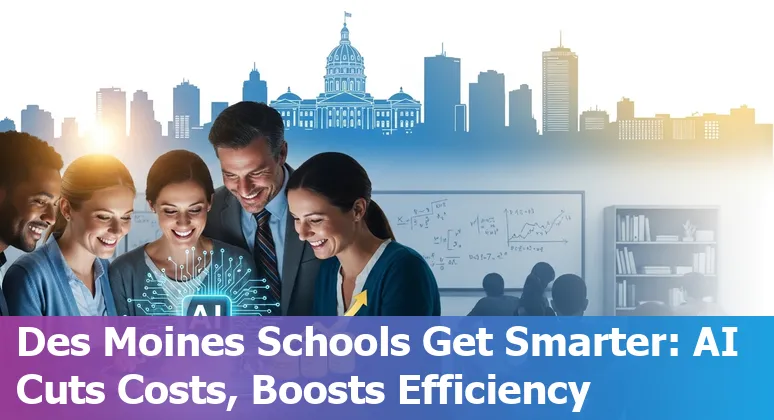 Educators using AI tools in a Des Moines, Iowa classroom to save time and cut costs