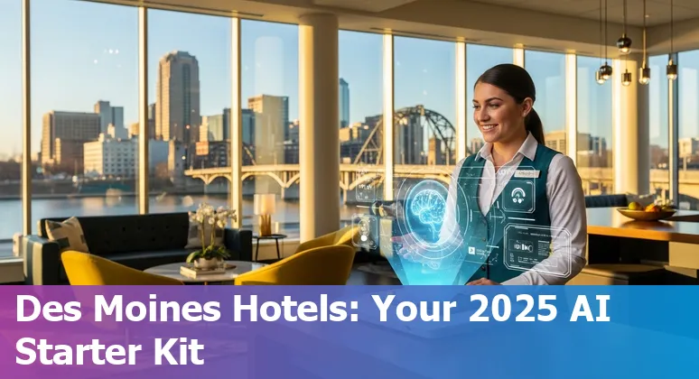 Hotel staff using AI dashboard to optimize bookings and housekeeping in Des Moines, Iowa in 2025