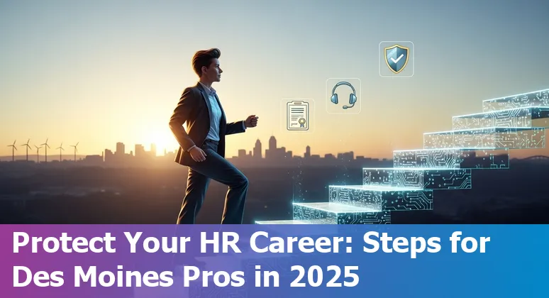 HR professional using AI tools in an office in Des Moines, Iowa — assessing job risk and reskilling in 2025