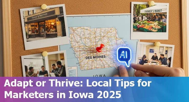 Marketing professional using AI tools in an office in Des Moines, Iowa