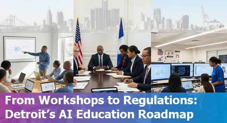Educators and students in Detroit, Michigan exploring AI tools in classrooms with Michigan Virtual and University of Michigan resources