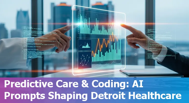 Doctor reviewing AI-generated radiology report on a tablet in a Detroit hospital setting.