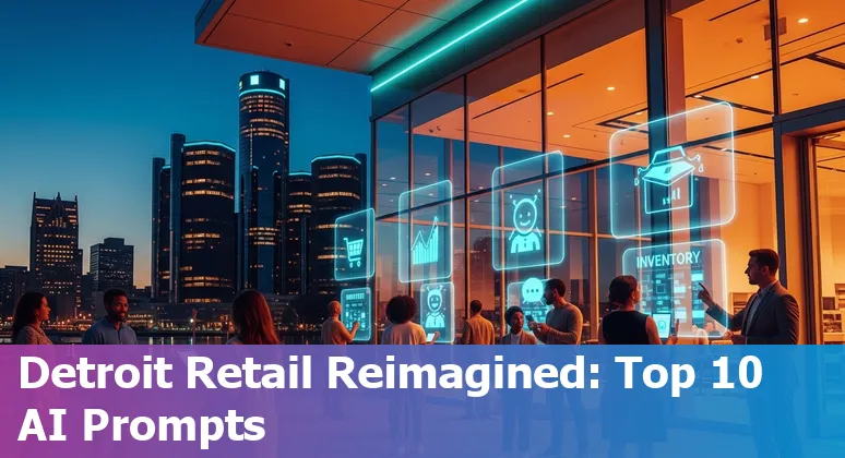 Detroit retail store with AI icons for personalization, inventory, pricing, and computer vision