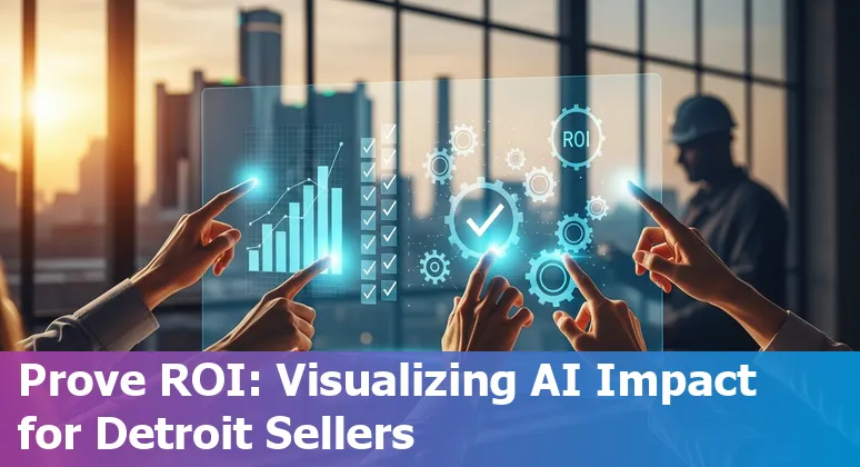 Sales professional presenting an AI-powered digital twin demo to manufacturers at Automate 2025 in Detroit, Michigan