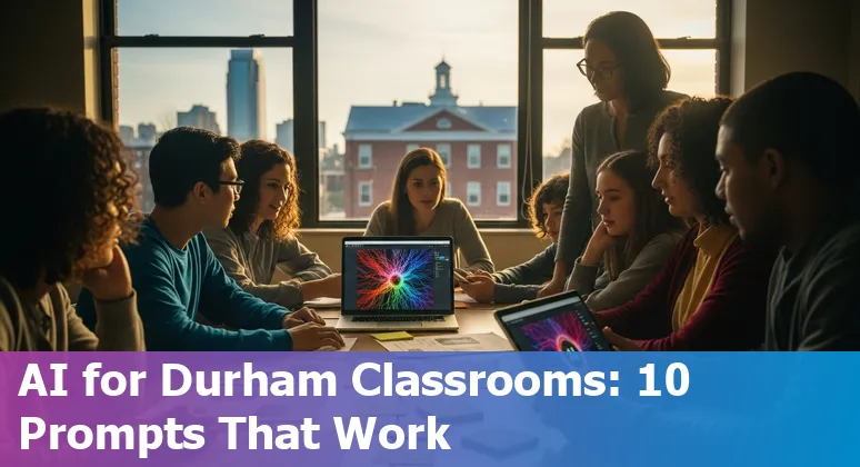 Teachers and students in Durham using AI tools for personalized learning, guided by NC DPI and local resources.