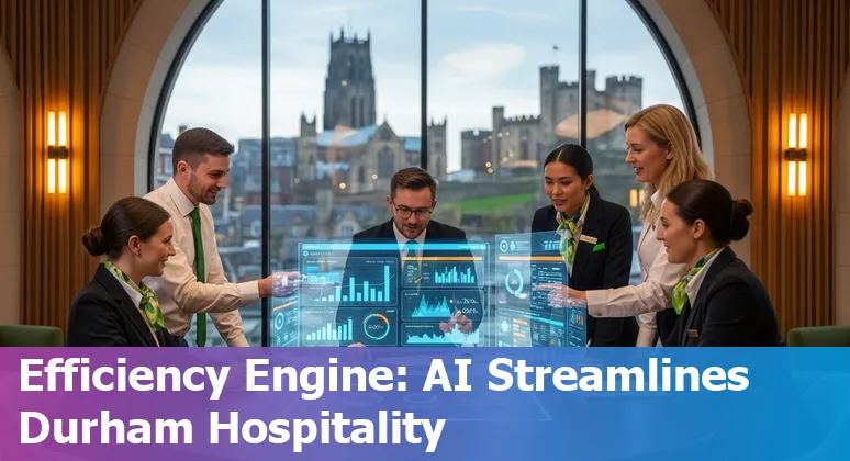 Hotel staff using AI dashboard to optimize costs at a Durham, North Carolina hotel