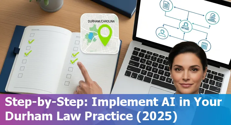 Durham, North Carolina legal professionals using AI tools at a law office computer in 2025