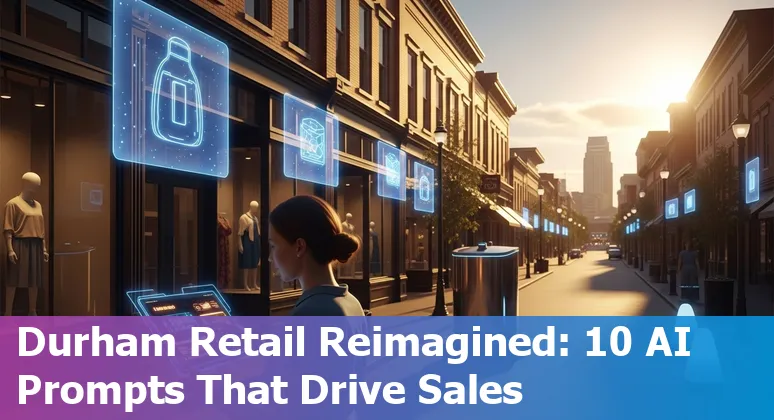 Durham retail storefront with AI icons for personalization, inventory, pricing, and chatbots