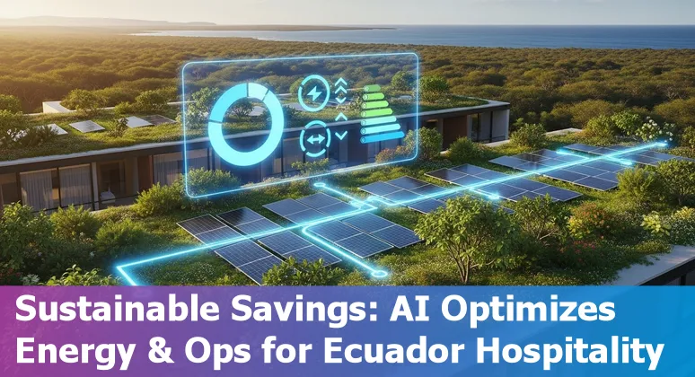 Hotel team in Ecuador using an AI dashboard to optimize pricing, energy and guest services