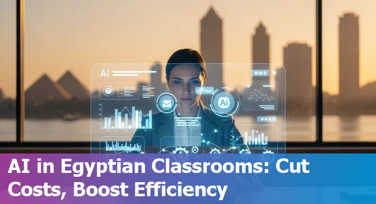 Education company dashboard showing AI tools and cost savings in Egypt