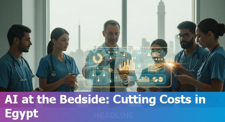 Illustration of AI-enabled healthcare workflows reducing costs and improving efficiency in hospitals in Egypt