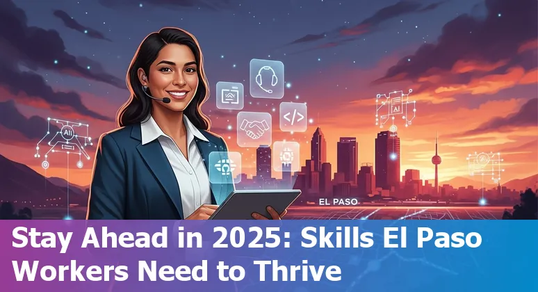 Customer service representative using AI tools in El Paso, Texas office — 2025 AI and job outlook