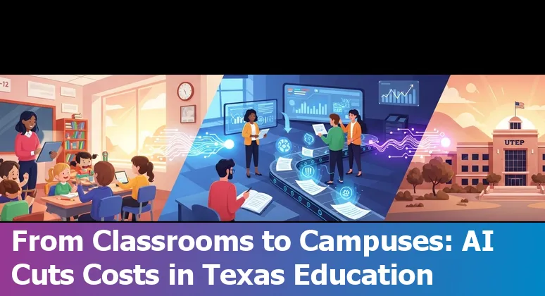 AI-driven EdTech tools and UTEP students collaborating in El Paso, Texas to cut education costs and improve efficiency