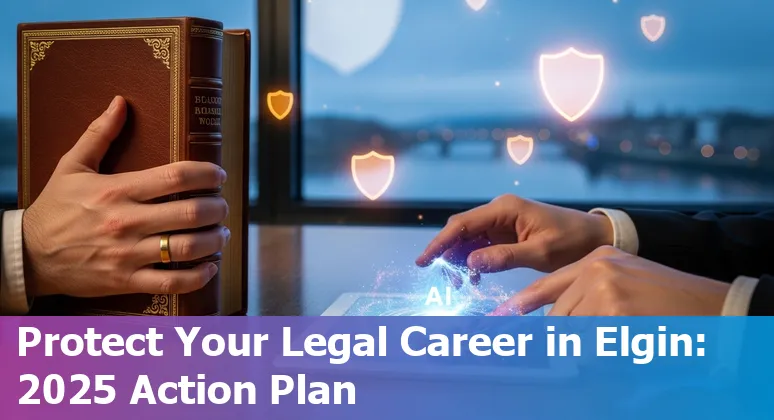 Lawyers in Elgin, Illinois discussing AI tools on laptops — AI and legal careers in Elgin, Illinois
