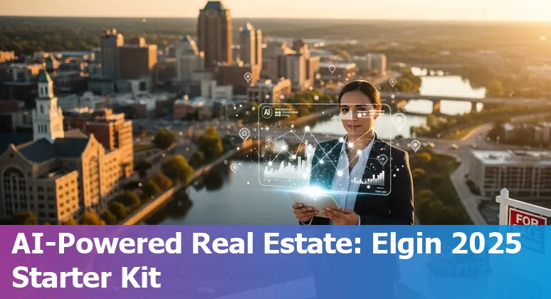 Real estate agent using AI tools to analyze Elgin, Illinois housing market in 2025