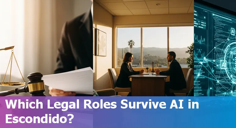 Escondido, California law office using AI tools on a laptop — lawyers in Escondido, CA adapting to 2025 AI rules