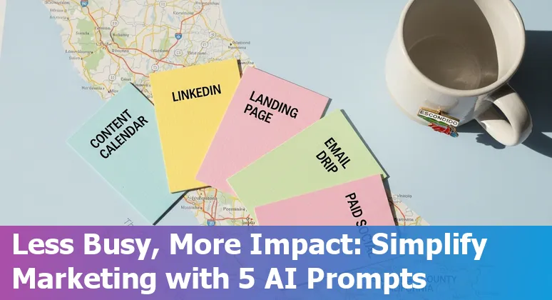Marketing professional using AI to create content calendar and ads for Escondido, California businesses