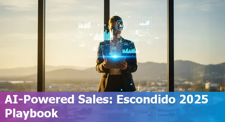 Sales professional using AI tools on a laptop in Escondido, California, USA in 2025