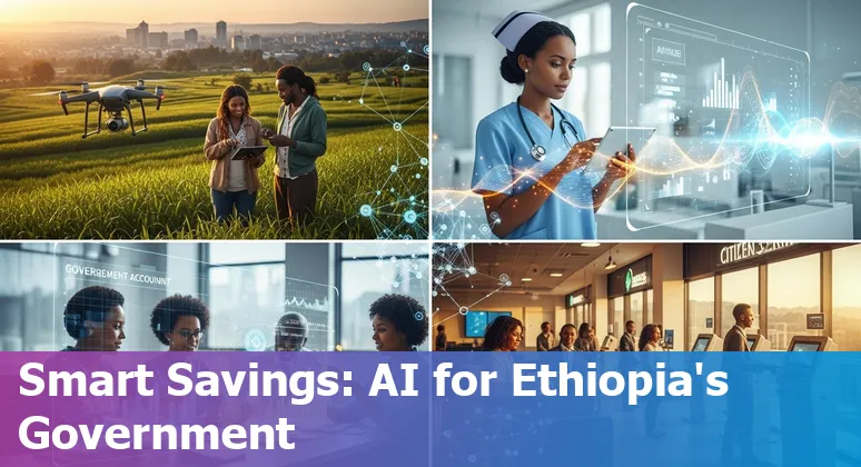 Illustration of AI improving efficiency and reducing costs for Ethiopian government agencies in Ethiopia.