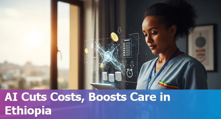 Healthcare worker using an AI dashboard in Ethiopia to reduce costs and improve efficiency