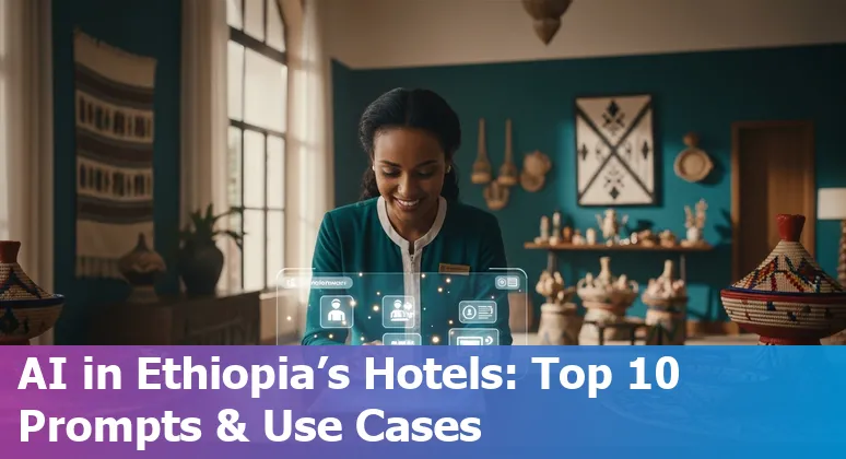 Hotel staff using AI-driven multilingual concierge on a tablet in Addis Ababa