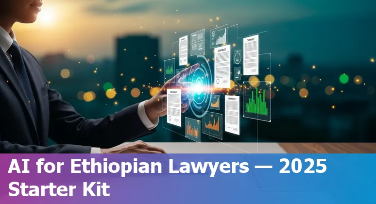 Ethiopian lawyer using AI tools on a laptop in Addis Ababa, Ethiopia