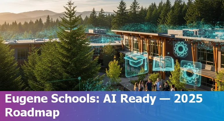 Eugene, Oregon educators and students learning with AI tools on campus in 2025