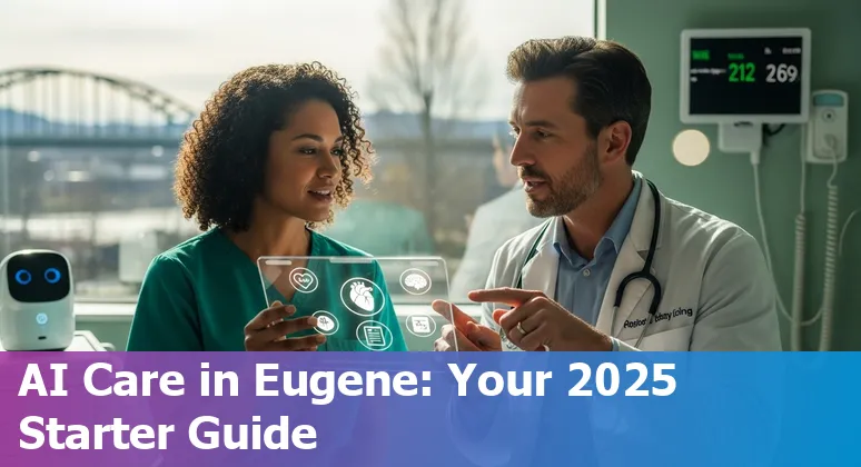Medical team reviewing AI diagnostics dashboard for Eugene, Oregon hospital in 2025
