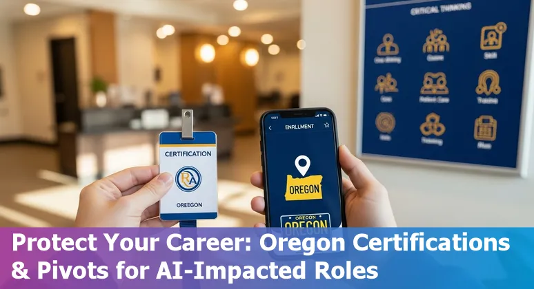 Healthcare worker using AI tools while training in Eugene, Oregon hospital setting