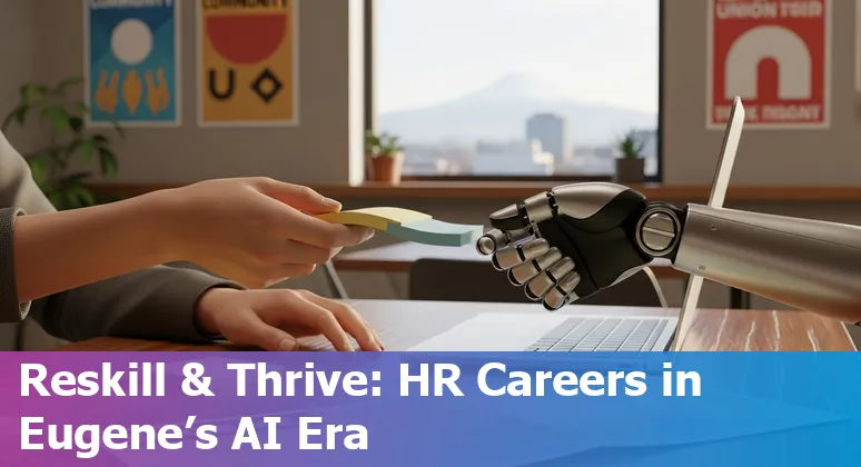 HR team discussing AI pilots in an office in Eugene, Oregon, USA