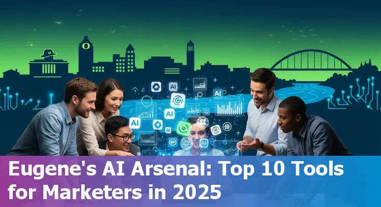Eugene Oregon marketing team using AI tools on laptops to plan local campaigns in 2025