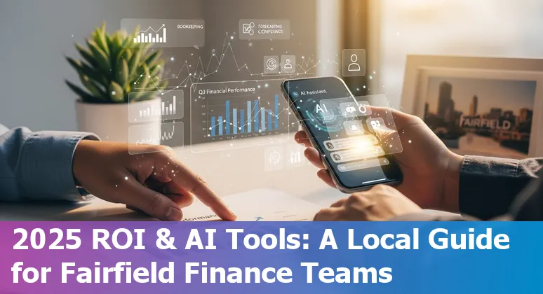 Finance professional using AI tools in Fairfield, California office, 2025
