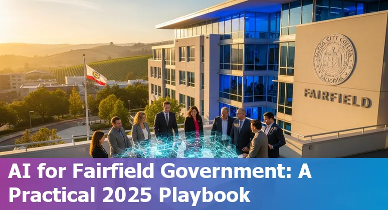 City of Fairfield, California government officials reviewing an AI governance roadmap document in 2025