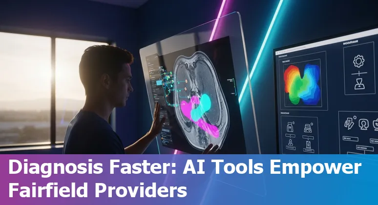 Healthcare staff using AI tools at a clinic in Fairfield, California, US to improve efficiency and cut costs