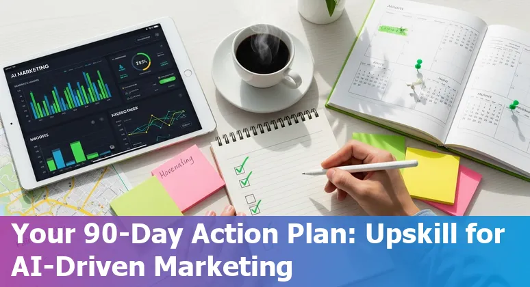 Marketer in Fairfield, California using AI tools on a laptop — human-AI collaboration in marketing