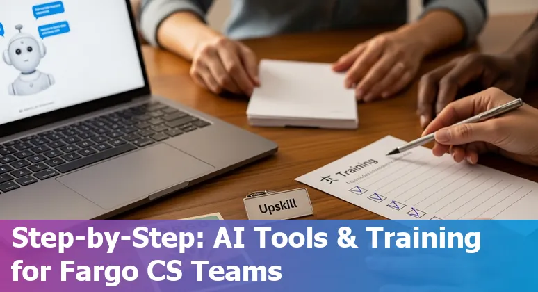 Customer service professional using AI tools in Fargo, North Dakota office, 2025