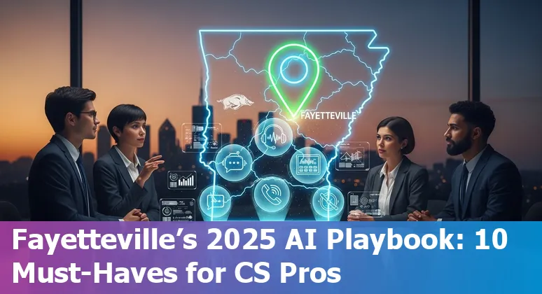 Customer service team using AI chatbots on laptops in Fayetteville small business setting